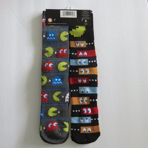 (#K) Pac-Man Video Game Retro Crew Socks 2 Pairs Unisex